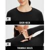 imagebaleaf Womens Thermal Shirts Fleece Lined Long Sleeve Tops Workout Base Layer Slim Fit Cold Weather GearBlack