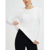 imagebaleaf Womens Thermal Shirts Fleece Lined Long Sleeve Tops Workout Base Layer Slim Fit Cold Weather GearStar White