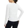 imagebaleaf Womens Thermal Shirts Fleece Lined Long Sleeve Tops Workout Base Layer Slim Fit Cold Weather GearStar White