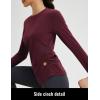 imagebaleaf Womens Thermal Shirts Fleece Lined Long Sleeve Tops Workout Base Layer Slim Fit Cold Weather GearWine Red