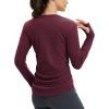 imagebaleaf Womens Thermal Shirts Fleece Lined Long Sleeve Tops Workout Base Layer Slim Fit Cold Weather GearWine Red