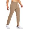 imagebaleaf 30 Mens Golf Joggers Pants Stretch Lightweight Quick Dry Slim Fit Casual Work Dress Sweatpants Zip PocketsBrown