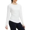 imagebaleaf Womens Thermal Shirts Fleece Lined Long Sleeve Tops Workout Base Layer Slim Fit Cold Weather GearStar White