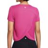 imagebaleaf Womens Workout Tops Athletic Shirts Cropped Short Sleeve Split Back Running Gym Quick Dry Sun Protection UPF 50Rose Red