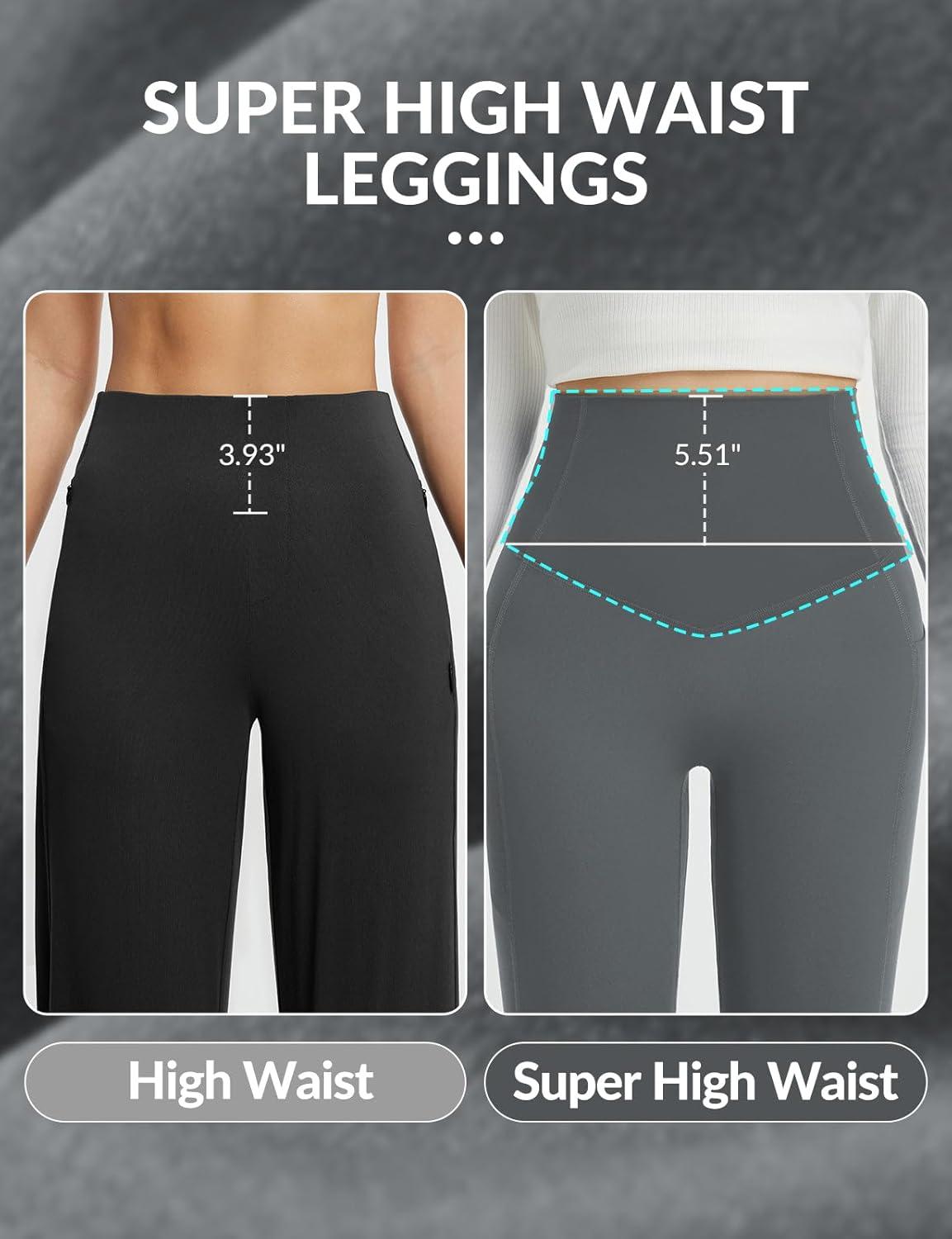 imagebaleaf Super High Waisted Leggings for Women with Pockets Stretchy Tummy Control Soft Yoga Workout Gym Petite PantsDark Gray