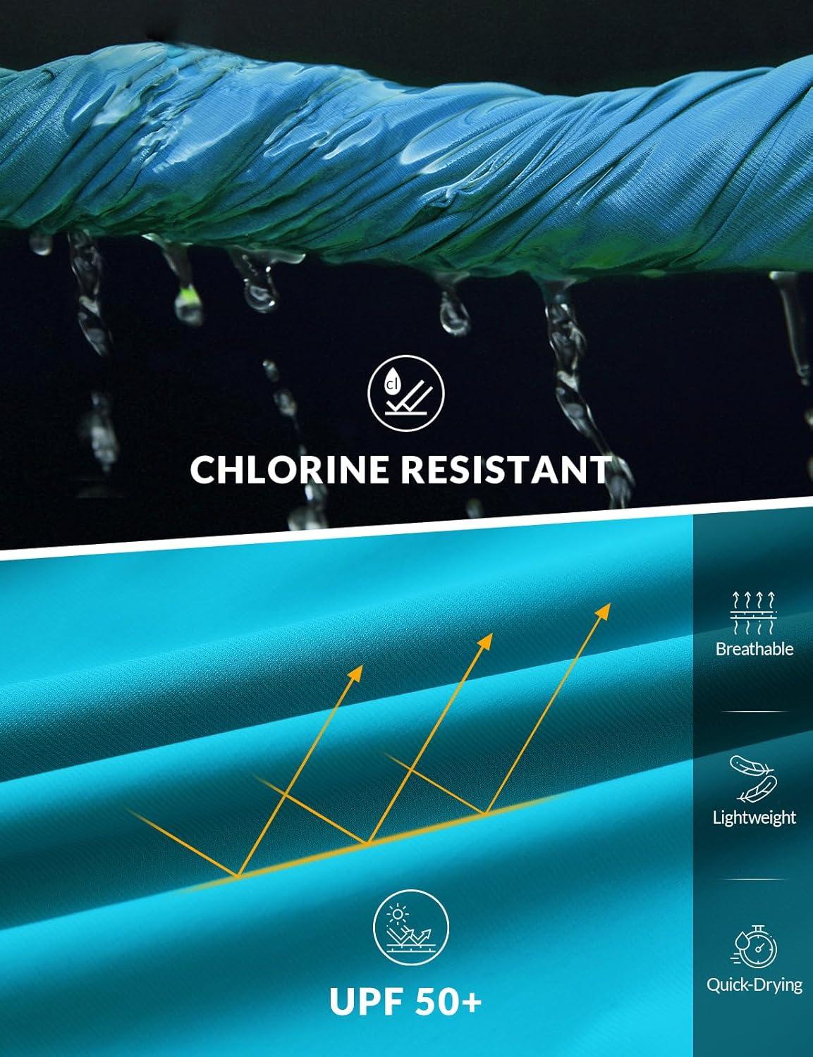 imagebaleaf Womens 3quot5quot7quot9quot High Waisted Swim Board Shorts Quick Dry Swimsuits Bottoms Trunks with PocketsAqua Blue