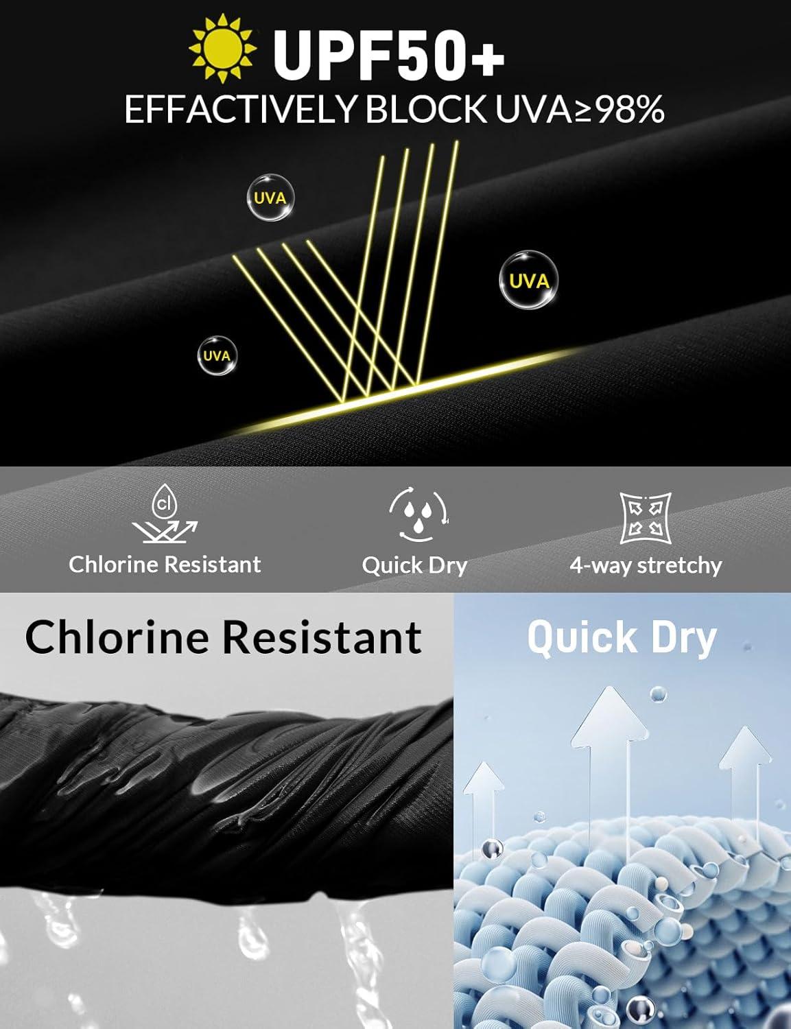 imagebaleaf Womens 3quot5quot7quot9quot High Waisted Swim Board Shorts Quick Dry Swimsuits Bottoms Trunks with PocketsBlack