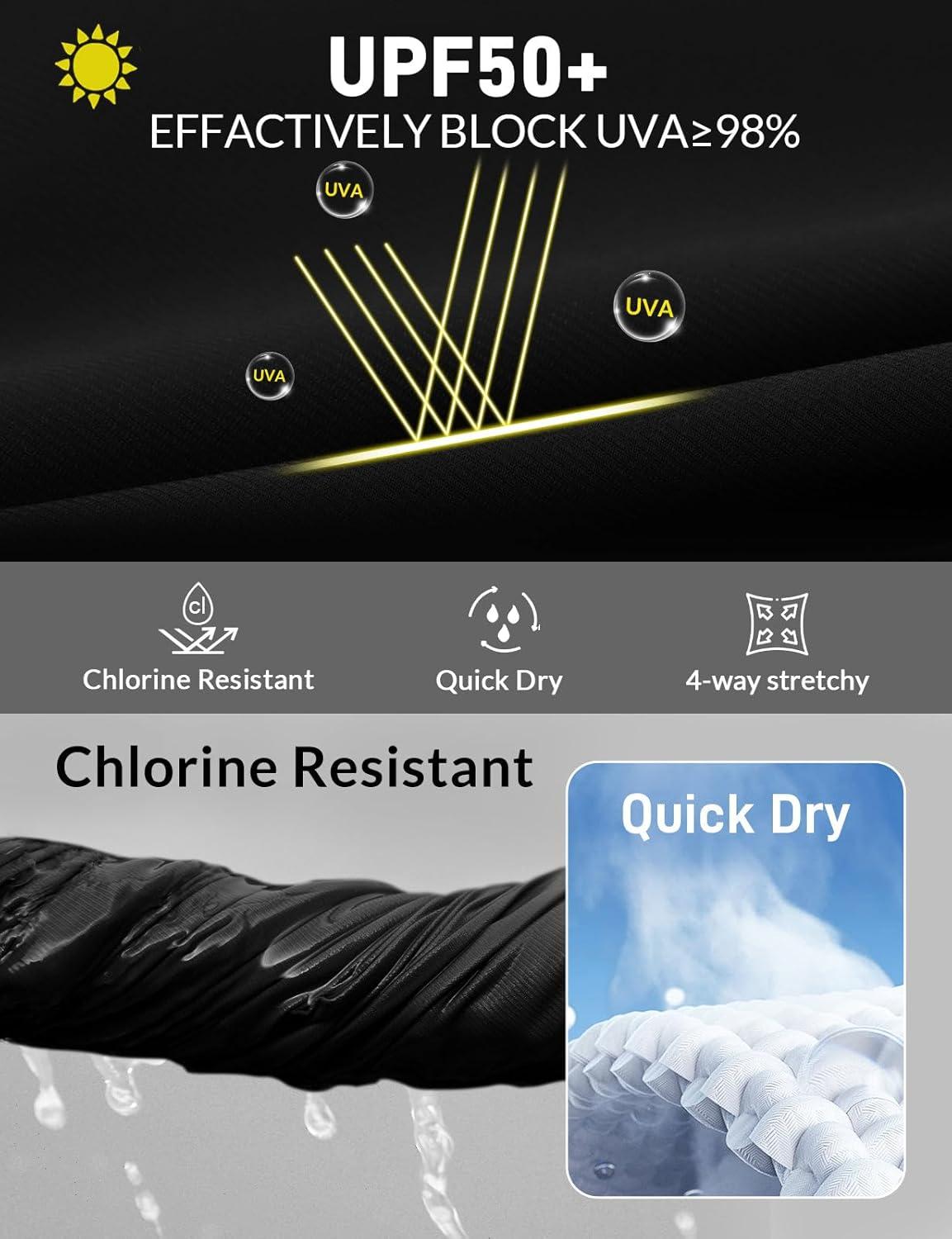 imagebaleaf Womens 3quot5quot7quot9quot High Waisted Swim Board Shorts Quick Dry Swimsuits Bottoms Trunks with PocketsBlack