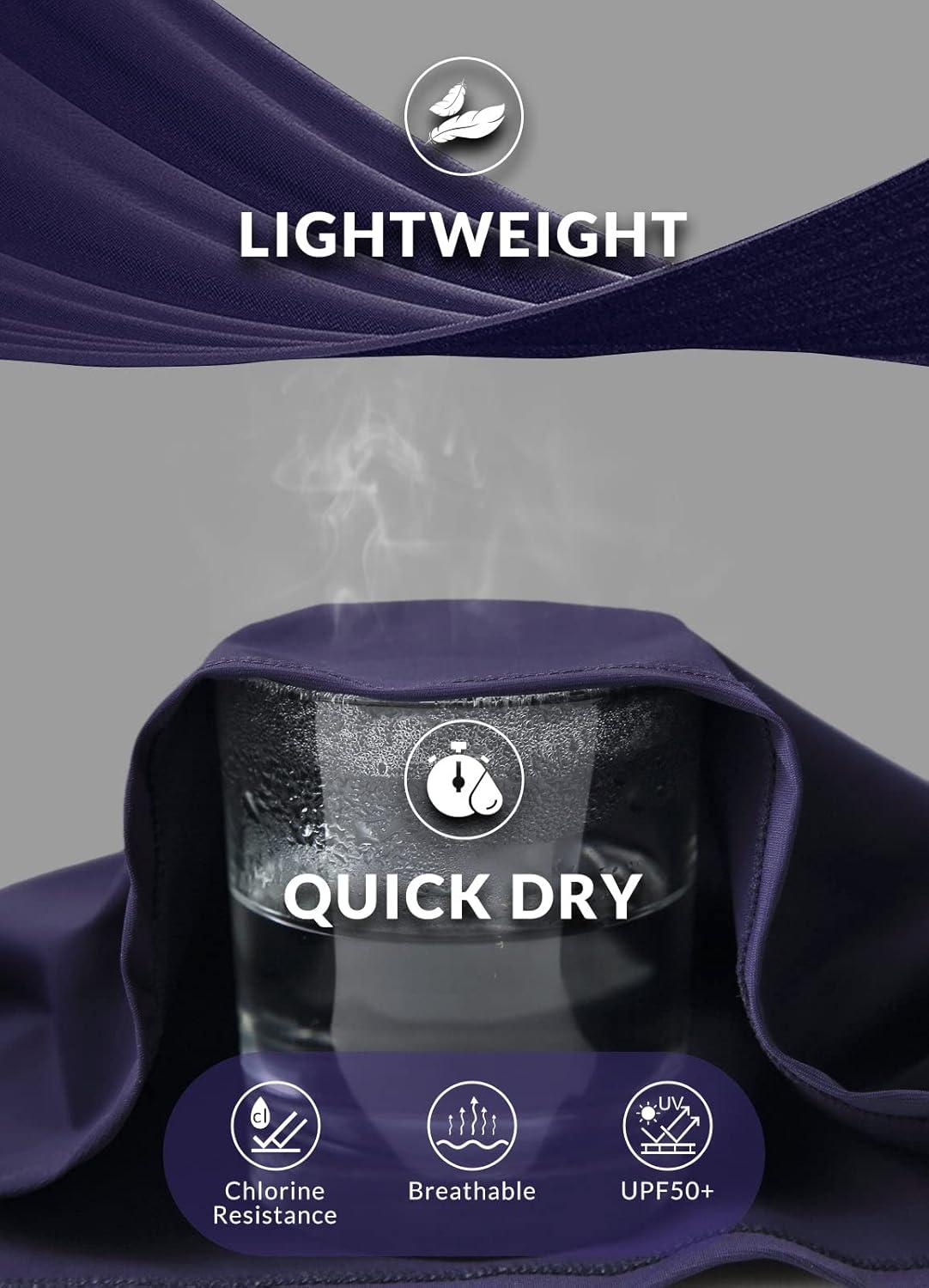 imagebaleaf Womens 3quot5quot7quot9quot High Waisted Swim Board Shorts Quick Dry Swimsuits Bottoms Trunks with PocketsDark Blue