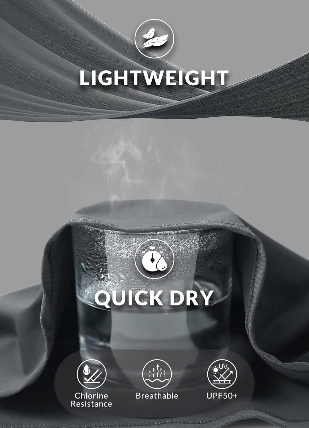 imagebaleaf Womens 3quot5quot7quot9quot High Waisted Swim Board Shorts Quick Dry Swimsuits Bottoms Trunks with PocketsDark Grey