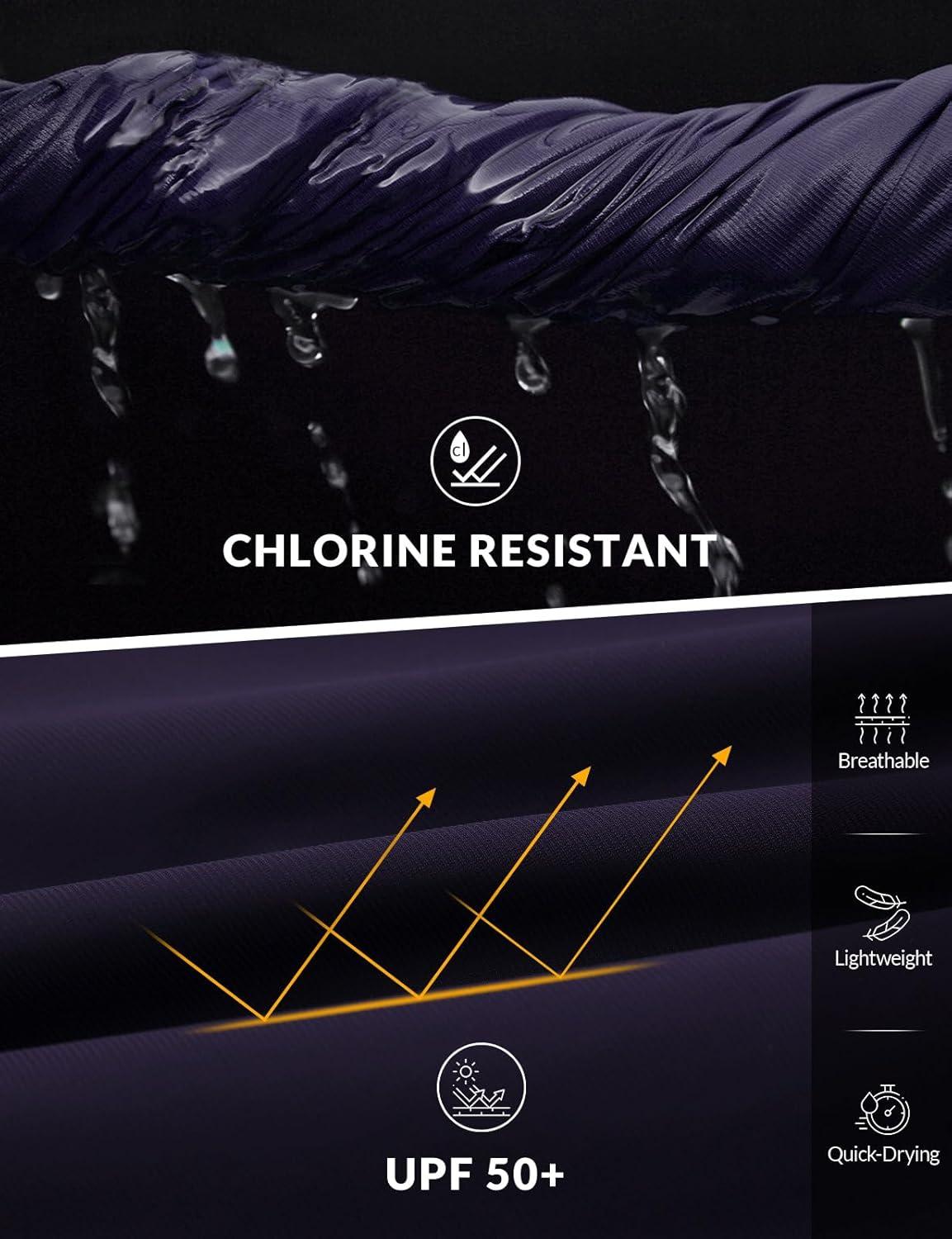 imagebaleaf Womens 3quot5quot7quot9quot High Waisted Swim Board Shorts Quick Dry Swimsuits Bottoms Trunks with PocketsNavy Blue