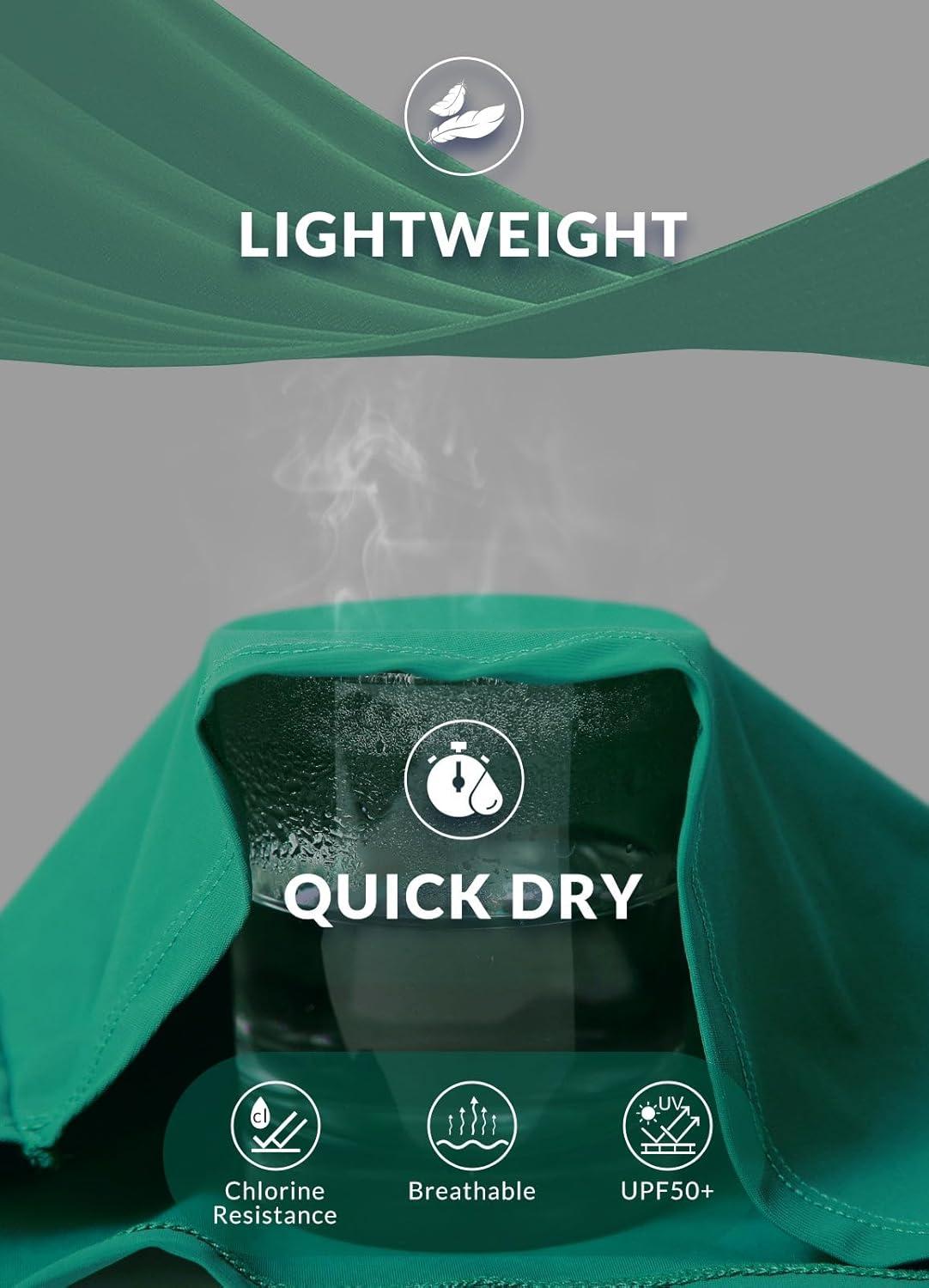 imagebaleaf Womens 3quot5quot7quot9quot High Waisted Swim Board Shorts Quick Dry Swimsuits Bottoms Trunks with PocketsTurquoise