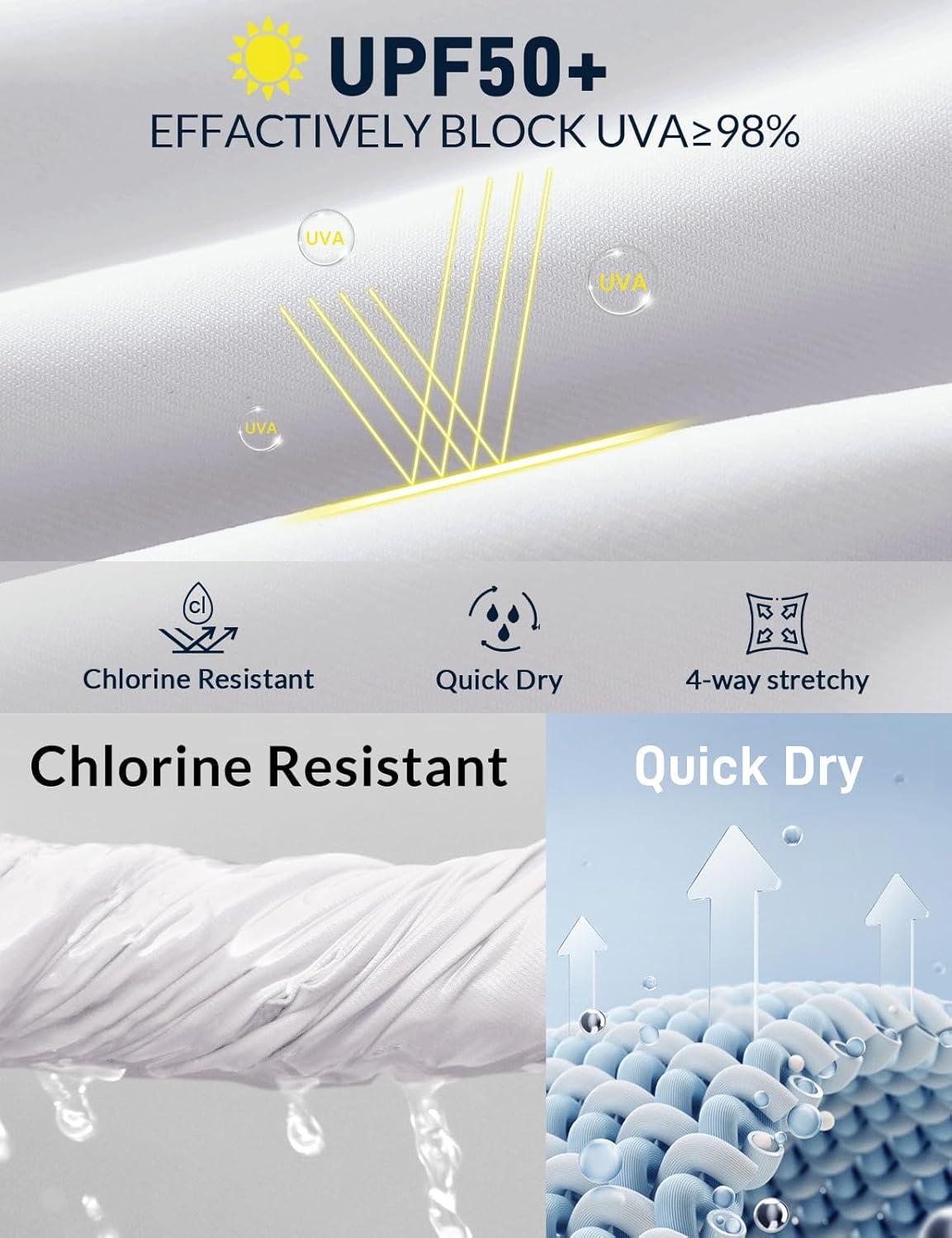 imagebaleaf Womens 3quot5quot7quot9quot High Waisted Swim Board Shorts Quick Dry Swimsuits Bottoms Trunks with PocketsWhite