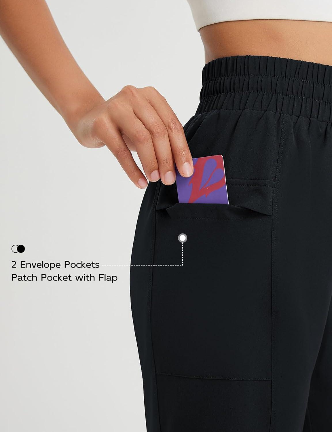 imagebaleaf Womens 7quot Athletic Shorts Quick Dry Running Workout Lightweight High Waisted Long Shorts with PocketsBlack