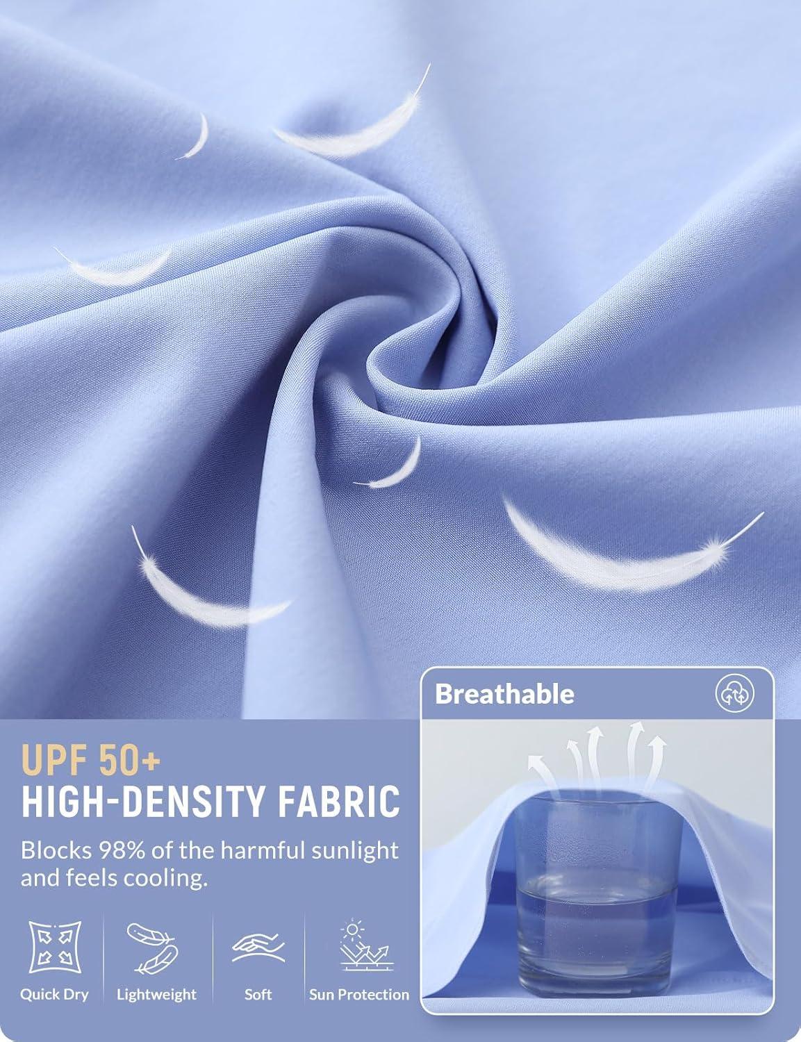 imagebaleaf Womens Capri Beach Pants Wide Leg Quick Dry Lightweight Capris UPF50 Casual Sweatpants Swim PantsLight Blue