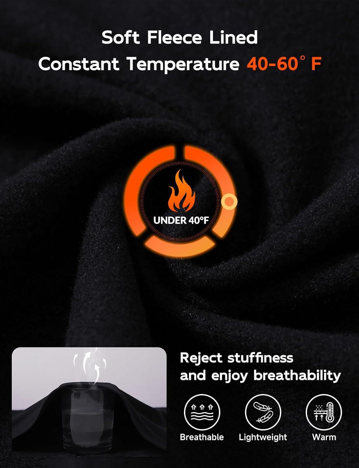 imagebaleaf Womens Fleece Lined Jacket Zip Up Lightweight Winter Coats with Zipper Pockets Warm Jackets Slim Fit Cinch WaistBlack