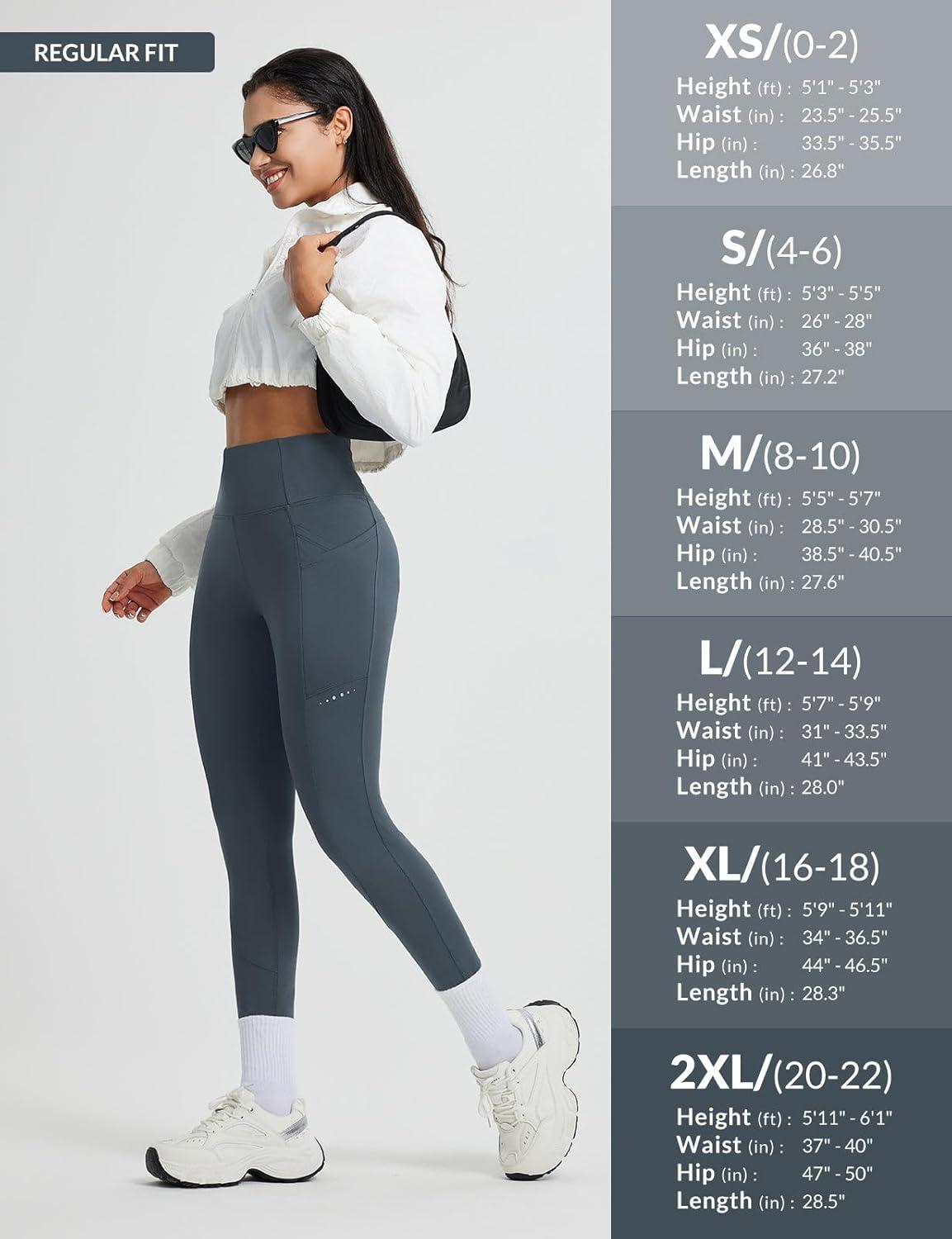 imagebaleaf Womens Fleece Lined Leggings Thermal Winter Warm Pants High Waisted Cold Weather Tights with Cross PocketsDark Gray