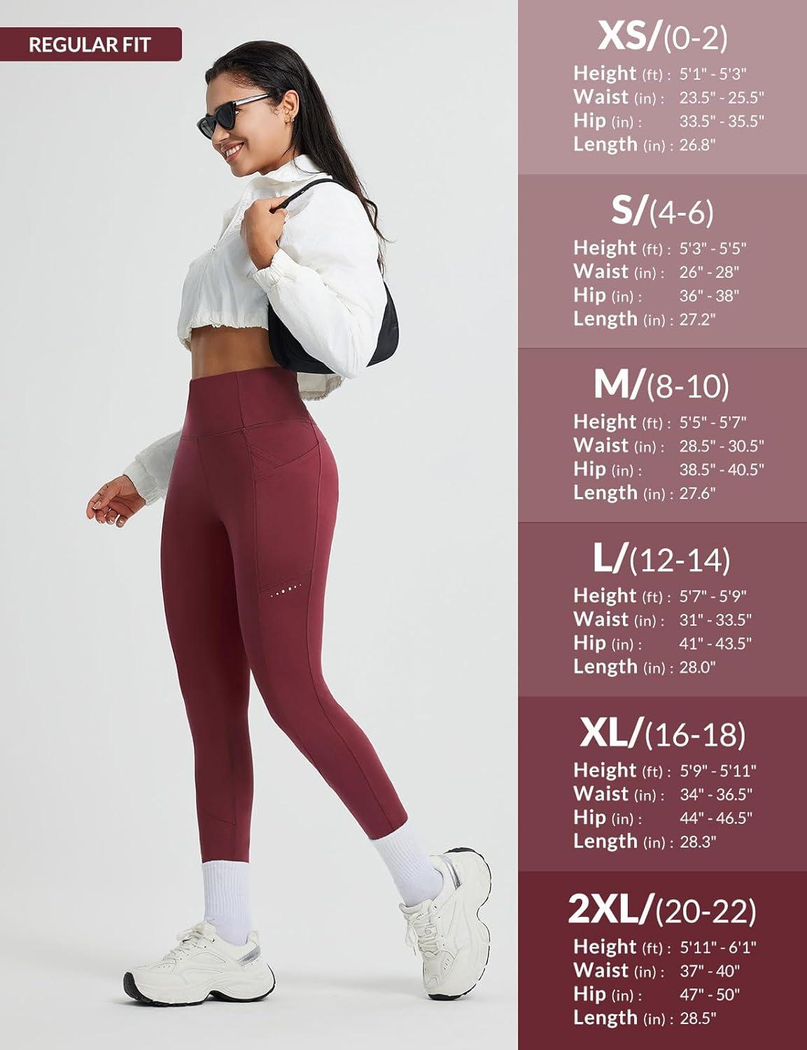 imagebaleaf Womens Fleece Lined Leggings Thermal Winter Warm Pants High Waisted Cold Weather Tights with Cross PocketsWine Red