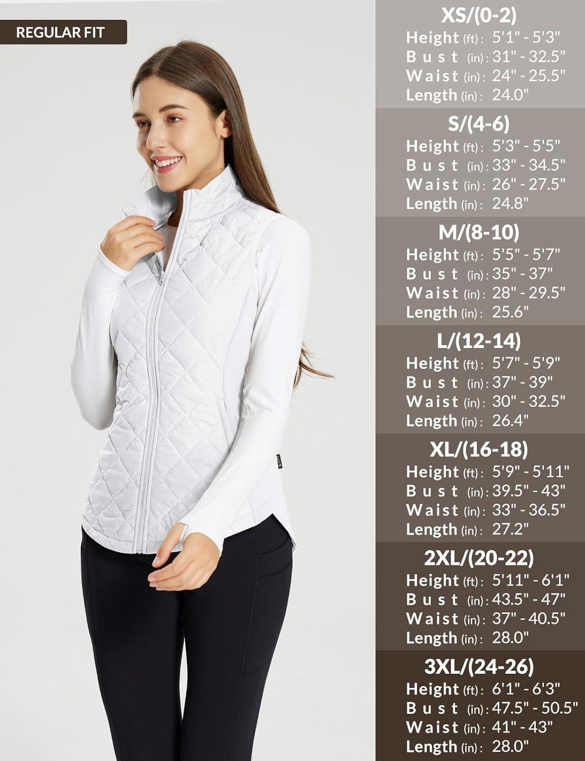 imagebaleaf Womens Puffer Vest Lightweight Winter Warm Stand Collar Quilted Vests Water Resistant Zip PocketsStar White