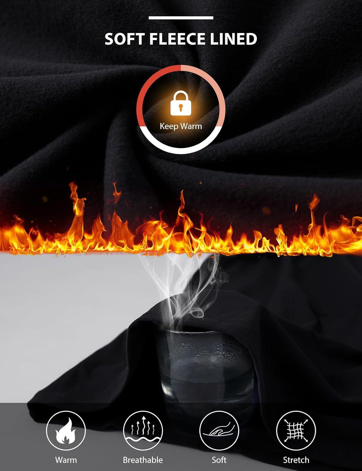 imagebaleaf Womens Thermal Turtleneck Tops Long Sleeve Shirts Ski Base Layer with Integrated Neck Face Mask ThumbholesBlack