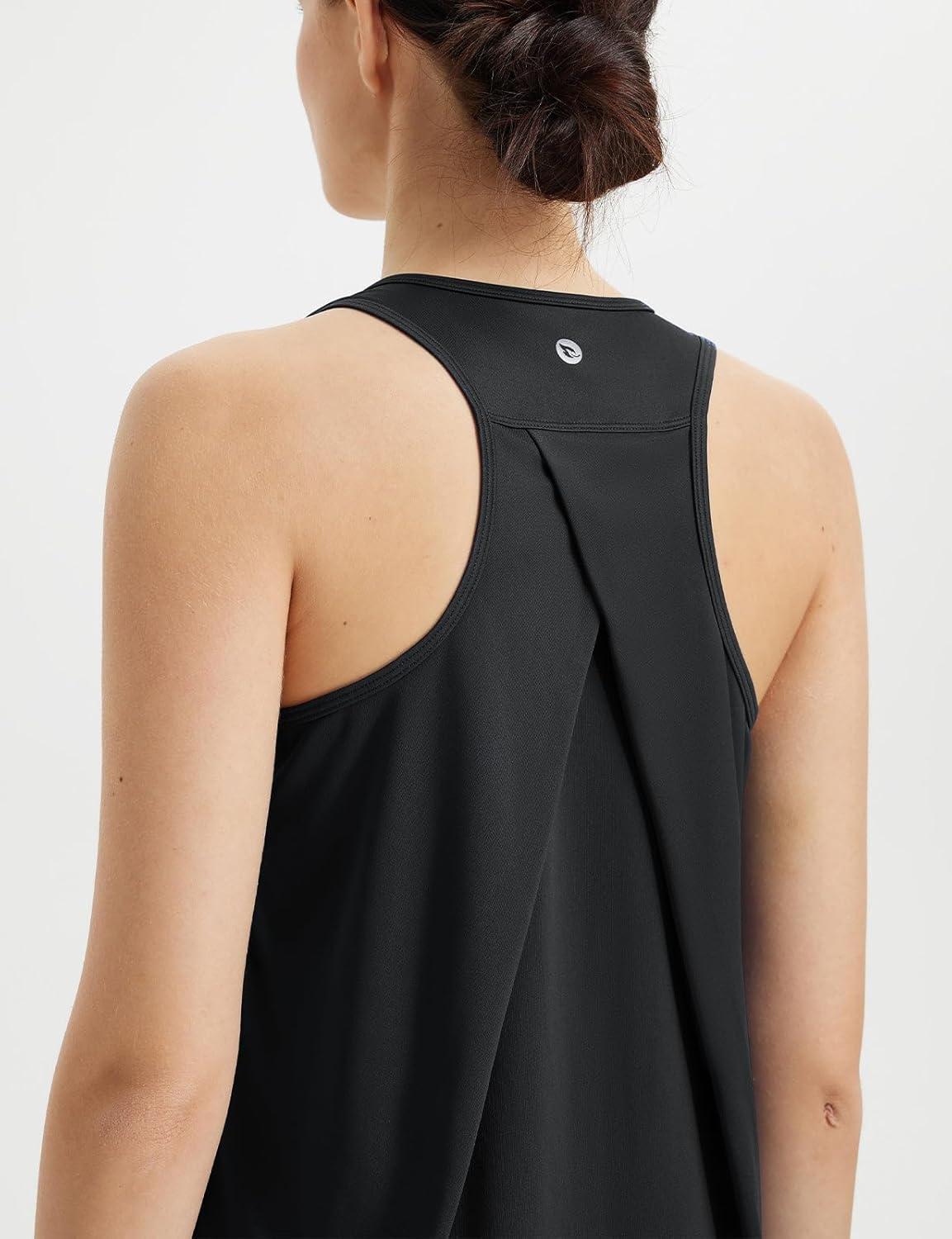 imagebaleaf Womens Workout Tops Racerback Sleeveless Running Athletic Tank Tops Quick Dry Shirts for Sports Gym ExerciseBlack