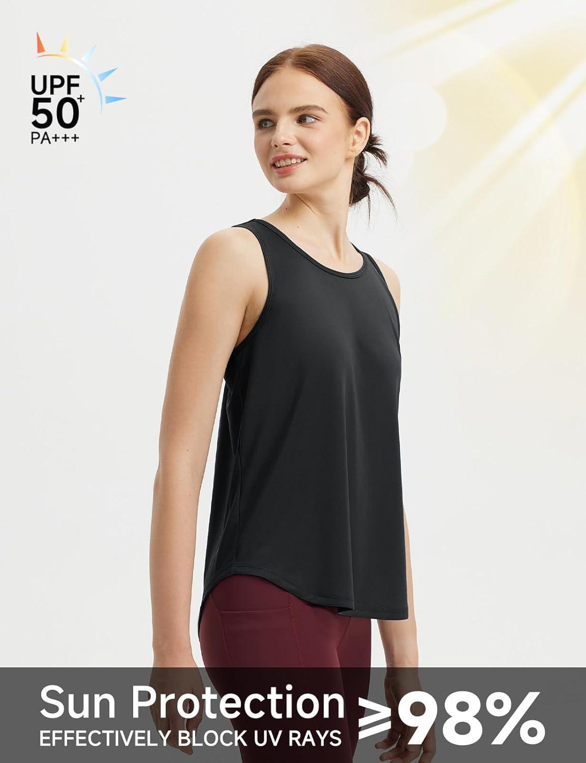 imagebaleaf Womens Workout Tops Racerback Sleeveless Running Athletic Tank Tops Quick Dry Shirts for Sports Gym ExerciseBlack