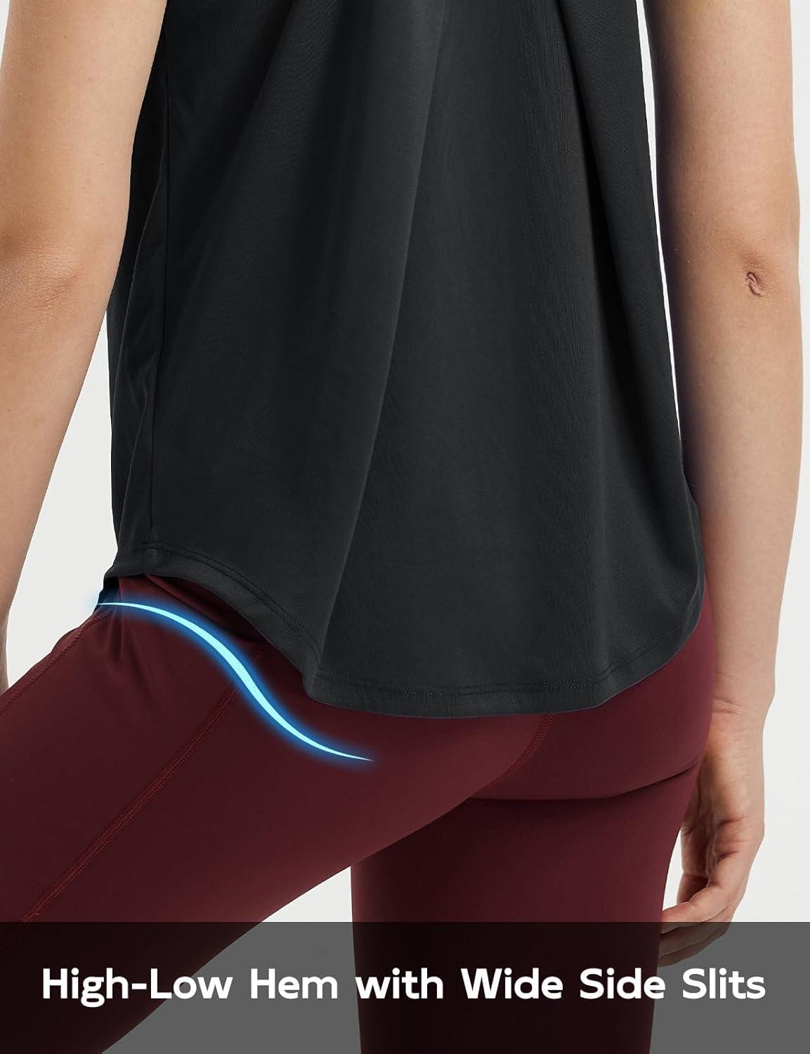 imagebaleaf Womens Workout Tops Racerback Sleeveless Running Athletic Tank Tops Quick Dry Shirts for Sports Gym ExerciseBlack