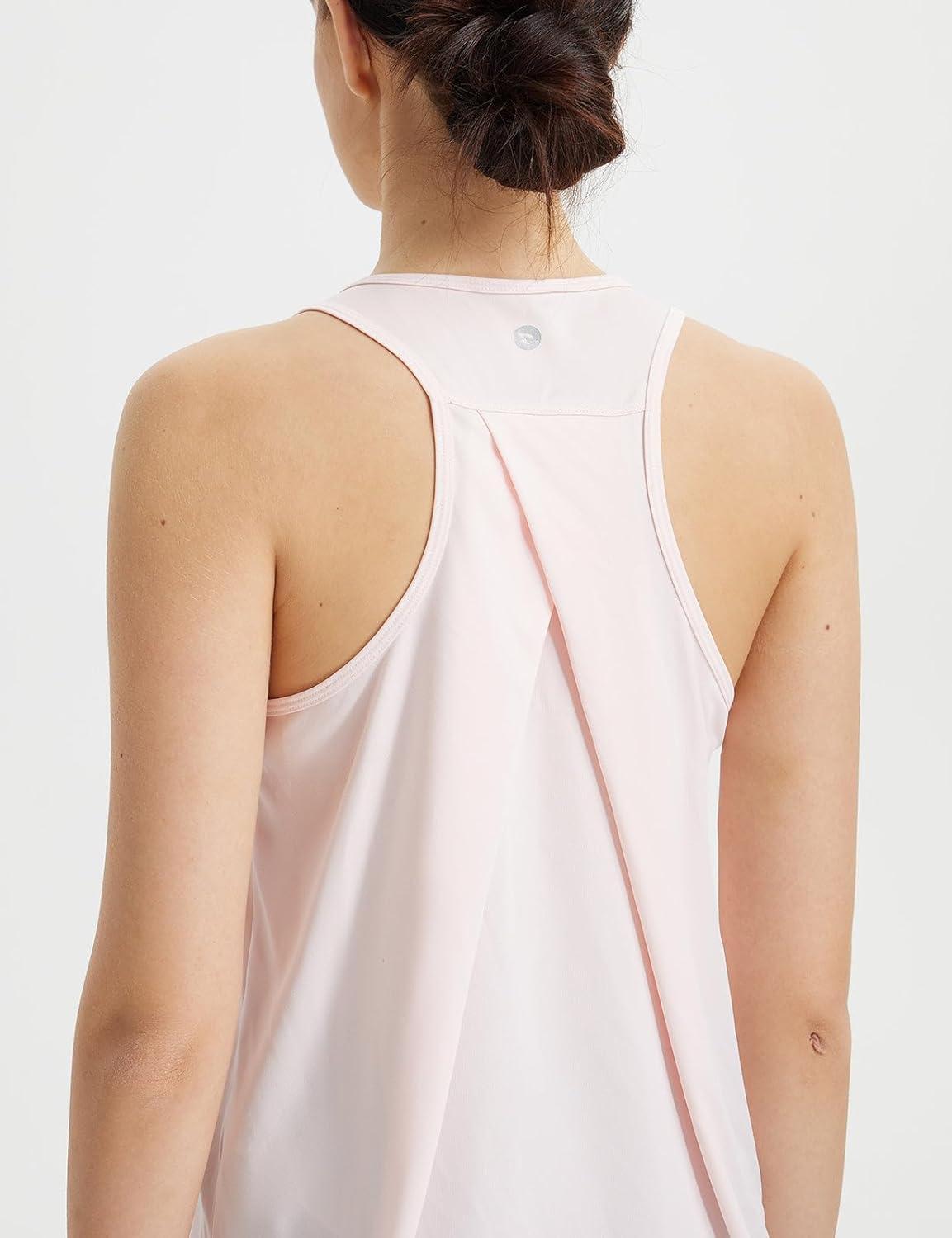 imagebaleaf Womens Workout Tops Racerback Sleeveless Running Athletic Tank Tops Quick Dry Shirts for Sports Gym ExerciseLight Pink