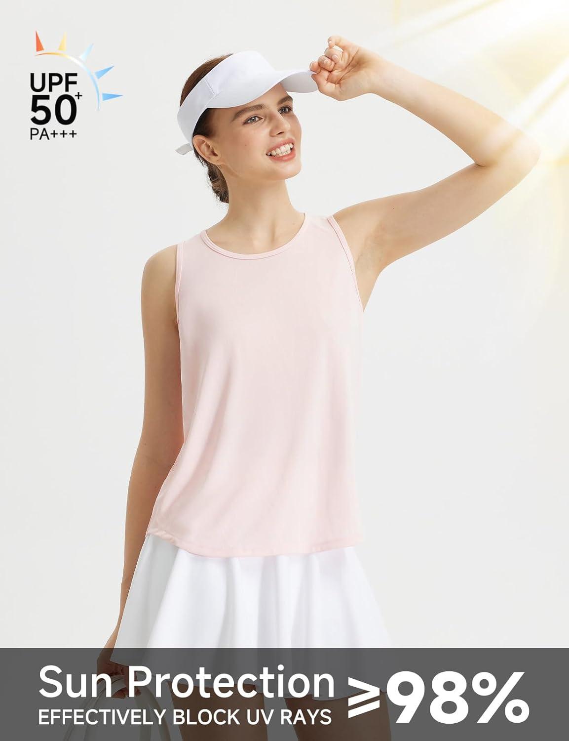 imagebaleaf Womens Workout Tops Racerback Sleeveless Running Athletic Tank Tops Quick Dry Shirts for Sports Gym ExerciseLight Pink