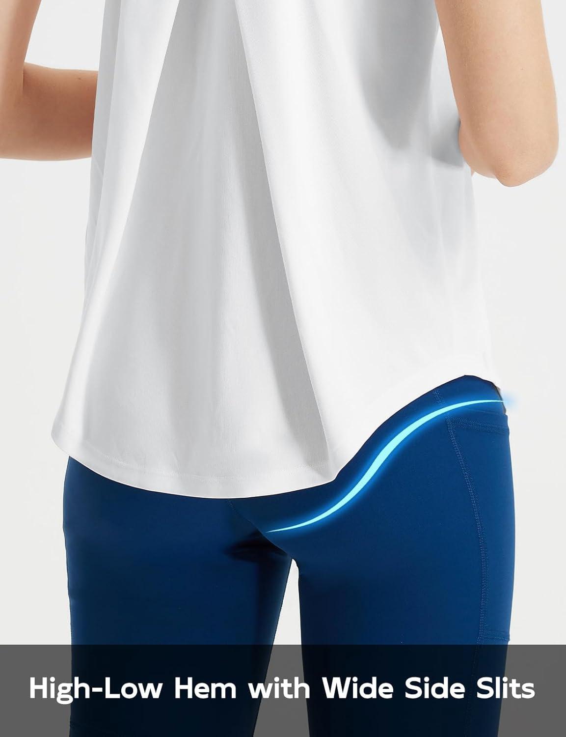 imagebaleaf Womens Workout Tops Racerback Sleeveless Running Athletic Tank Tops Quick Dry Shirts for Sports Gym ExerciseWhite