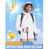 imagebaleaf Mens UPF 50 Full Zip Light Jacket Hooded Long Sleeve Cooling Shirt with Pocket Hiking Fishing Outdoor Performance02white
