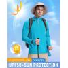 imagebaleaf Mens UPF 50 Full Zip Light Jacket Hooded Long Sleeve Cooling Shirt with Pocket Hiking Fishing Outdoor PerformanceAqua Blue