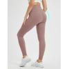 imagebaleaf Super High Waisted Leggings for Women with Pockets Stretchy Tummy Control Soft Yoga Workout Gym Petite PantsBrown