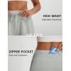 imagebaleaf Womens 3quot Athletic Shorts High Waist Running Workout Shorts with Zipper Pockets Gym Sports Quick Dry UPF 50Light Gray