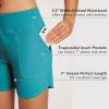 imagebaleaf Womens 3quot5quot7quot9quot High Waisted Swim Board Shorts Quick Dry Swimsuits Bottoms Trunks with PocketsAqua Blue