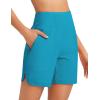 imagebaleaf Womens 3quot5quot7quot9quot High Waisted Swim Board Shorts Quick Dry Swimsuits Bottoms Trunks with PocketsAqua Blue