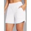 imagebaleaf Womens 3quot5quot7quot9quot High Waisted Swim Board Shorts Quick Dry Swimsuits Bottoms Trunks with PocketsWhite