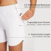 imagebaleaf Womens 3quot5quot7quot9quot High Waisted Swim Board Shorts Quick Dry Swimsuits Bottoms Trunks with PocketsWhite