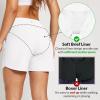 imagebaleaf Womens 3quot5quot7quot9quot High Waisted Swim Board Shorts Quick Dry Swimsuits Bottoms Trunks with PocketsWhite