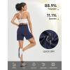 imagebaleaf Womens 7quot Athletic Shorts Quick Dry Running Workout Lightweight High Waisted Long Shorts with PocketsNavy Blue