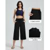 imagebaleaf Womens Capri Beach Pants Wide Leg Quick Dry Lightweight Capris UPF50 Casual Sweatpants Swim PantsBlack