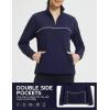 imagebaleaf Womens Fleece Golf Pullover Half Zip Running Jacket Thermal Shirts Winter Cold Weather Gear Water ResistantNavy Blue