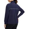 imagebaleaf Womens Fleece Golf Pullover Half Zip Running Jacket Thermal Shirts Winter Cold Weather Gear Water ResistantNavy Blue