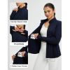 imagebaleaf Womens Fleece Lined Jacket Zip Up Lightweight Winter Coats with Zipper Pockets Warm Jackets Slim Fit Cinch WaistBlue