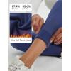 imagebaleaf Womens Fleece Lined Leggings Thermal Winter Warm Pants High Waisted Cold Weather Tights with Cross PocketsNavy Blue