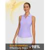 imagebaleaf Womens Golf Shirt Sleeveless Tennis Tank Tops VNeck Racerback Polo Collar UPFPurple