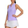 imagebaleaf Womens Golf Shirt Sleeveless Tennis Tank Tops VNeck Racerback Polo Collar UPFPurple