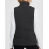 imagebaleaf Womens Lightweight Puffy Vest Quilted Winter Warm Outerwear Water Resistant Stand Collar Sleeveless Running JacketsBlack
