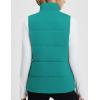 imagebaleaf Womens Lightweight Puffy Vest Quilted Winter Warm Outerwear Water Resistant Stand Collar Sleeveless Running JacketsGreen