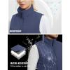 imagebaleaf Womens Lightweight Puffy Vest Quilted Winter Warm Outerwear Water Resistant Stand Collar Sleeveless Running JacketsNavy Blue